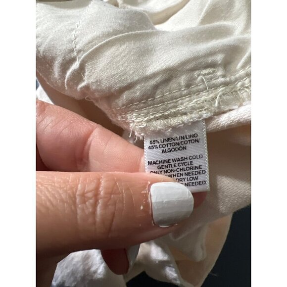 Ann Taylor Loft  Linen Blend Pants Sz 8T Beachy Boho Lagenlook Lagom - Picture 5 of 11